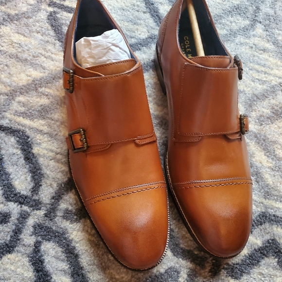 COLE HAAN Mens Monk Strap Slip On Leather Shoes - Picture 5 of 6